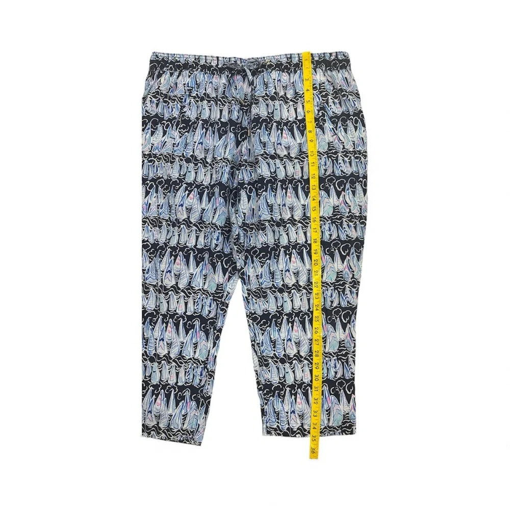 Lilly Pulitzer Taron Linen Pants in the Low Tide Navy Sails, 24” inseam, Sz XL - Picture 4 of 6